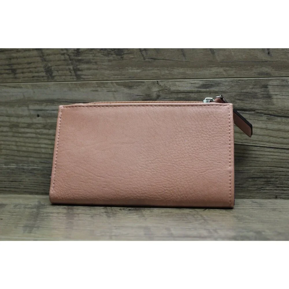 Max Studio‎ women's pink double fold folding clutch wallet